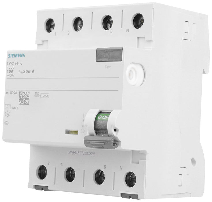 EAN 4001869427775 - Siemens 5SV3344-6 corta circuito Interruptor diferencial Tipo A 4P imagen 3