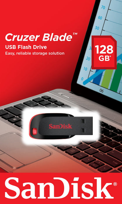 EAN 0619659125905 - SanDisk Cruzer Blade unidad flash USB 128 GB USB tipo A 2.0 Negro, Rojo imagen 9