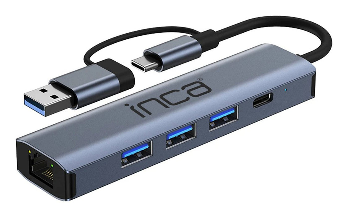 EAN 8681949015021 - Inca IUTP-5T hub de interfaz USB Tipo C 1000 Mbit/s Gris imagen 1