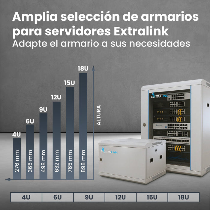 EAN 5903148912998 - Extralink szafa wisz 19\" 6U 450mm szara d. blaszane Bastidor de pared imagen 12