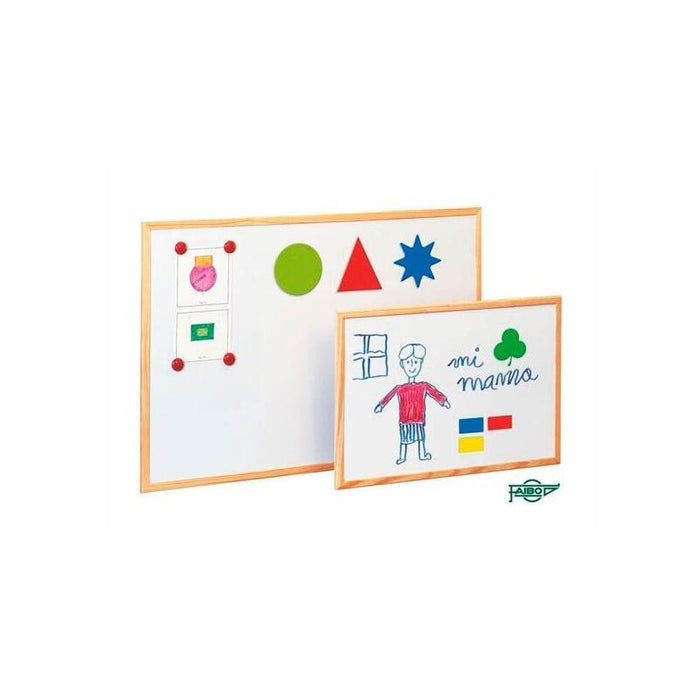 Faibo Pizarra Metálica Blanca Económica 40x60cm Marco De Madera