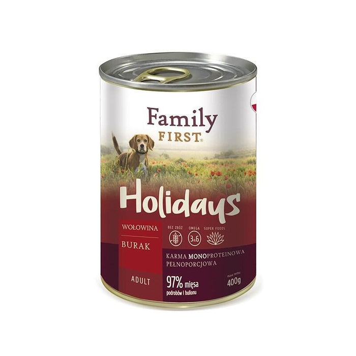 Family First Holidays Adult Beef With Beets - Wet Dog Food - 400 G
