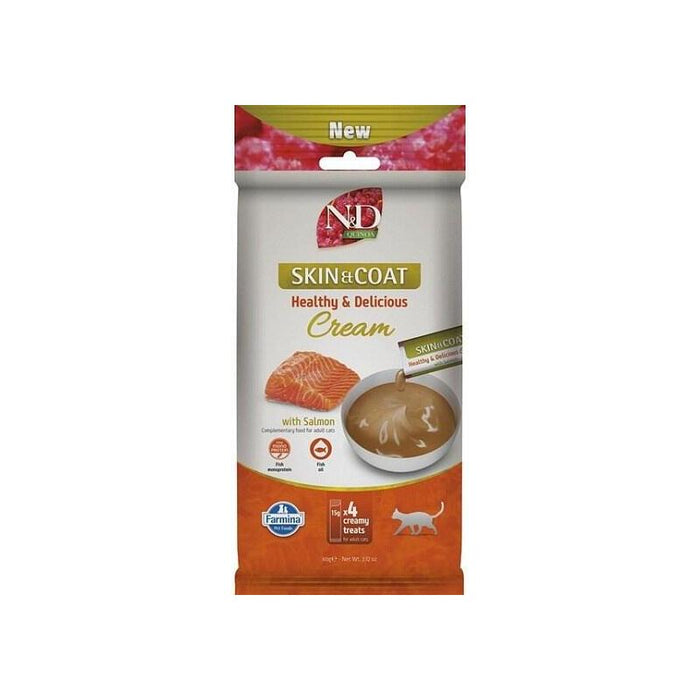 Farmina N&D Quinoa Cat Skin & Coat Cream With Salmon Box Mono  Premio Para Gatos  4x15g