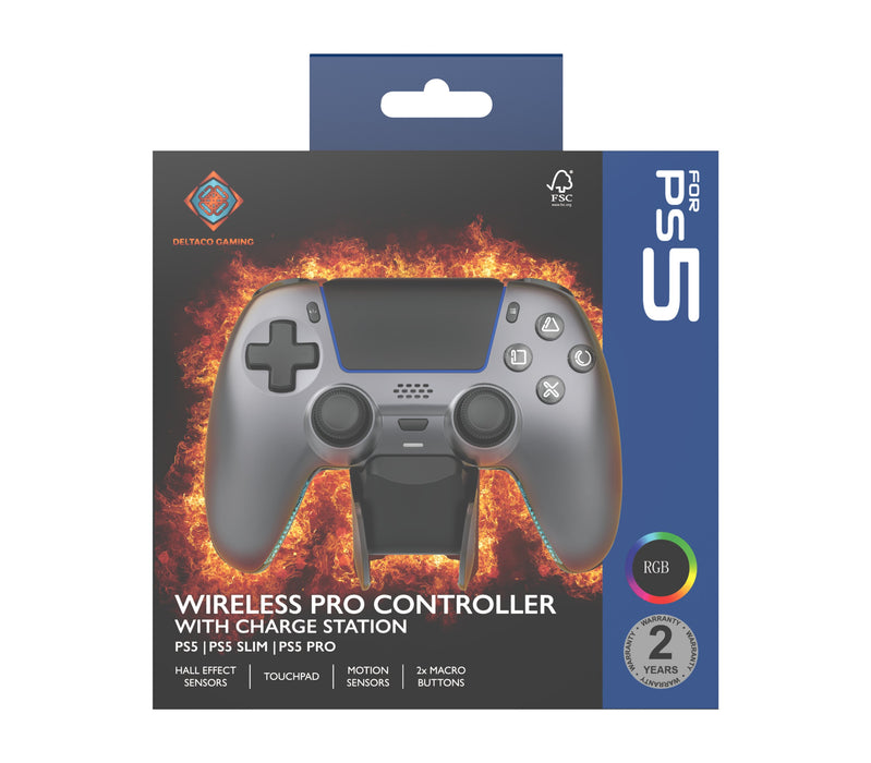 EAN 7333048072498 - Deltaco Gaming GAM-199-STEELGRAY mando y volante Gris, Metálico, Acero Bluetooth/USB Gamepad PlayStation  imagen 6