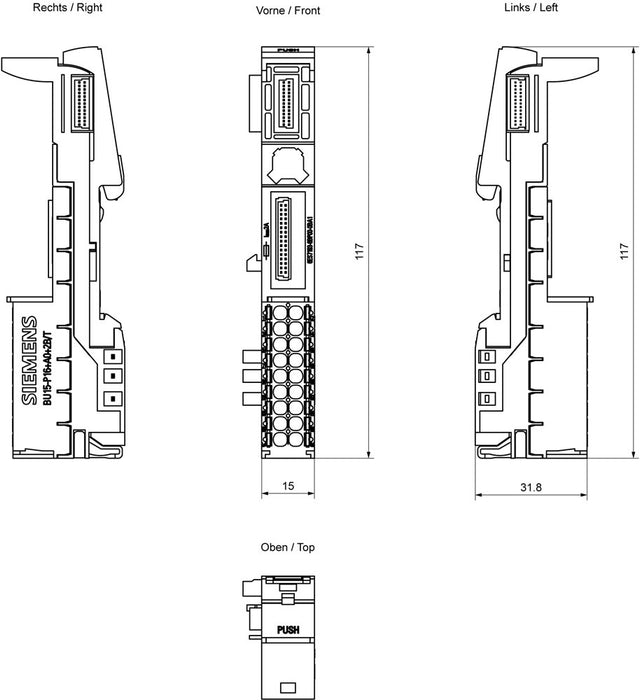 EAN 4025515080886 - Siemens 6ES7193-6BP00-0BA1 terminal eléctrico imagen 4