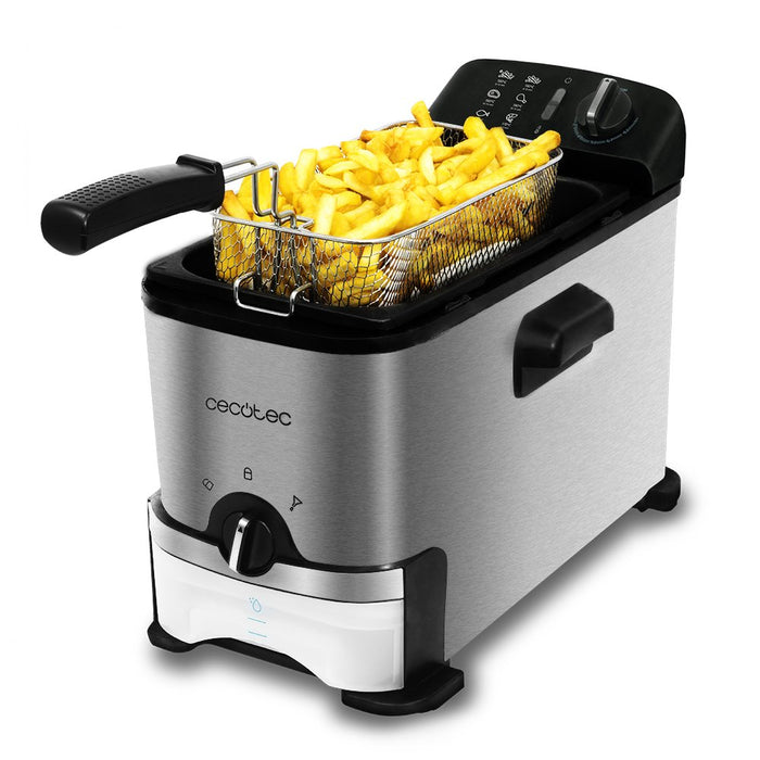 EAN 8435484030779 - Cecotec CleanFry Infinity 3000 ProFilter Sencillo 3 L 2400 W Freidora Negro, Acero inoxidable imagen 2