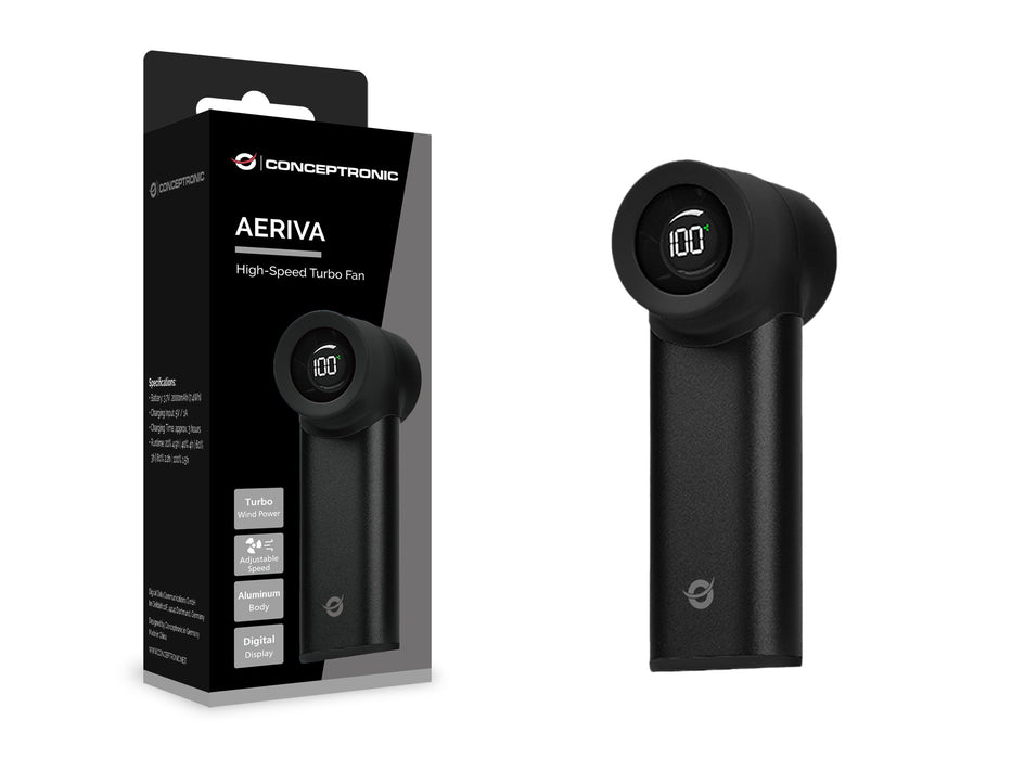 EAN 4015867244982 - Conceptronic AERIVA02B ventilador y nebulizador personal de mano Negro Ventilador de mano imagen 3