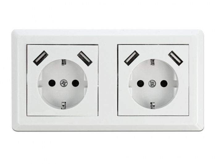 EAN 4043619114757 - DeLOCK 11475 toma de corriente CEE 7/3 + USB Blanco imagen 3