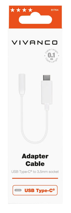 EAN 4008928617641 - Vivanco AAVVUSBC10W cable de teléfono móvil Blanco 0,1 m USB C 3,5mm imagen 2