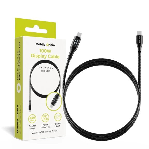 EAN 8594215995579 - Mobile Origin MO-100WDC-CB2 cable USB USB 2.0 1,5 m USB C 0,48 Gbit/s 100 W Negro imagen 1
