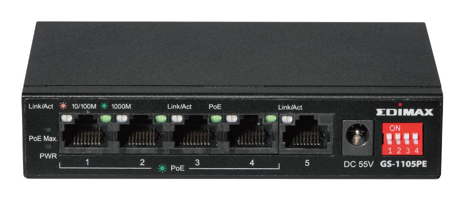 EAN 4717964705426 - Edimax GS-1105PE switch No administrado Gigabit Ethernet (10/100/1000) Energía sobre Ethernet (PoE) Negro imagen 1