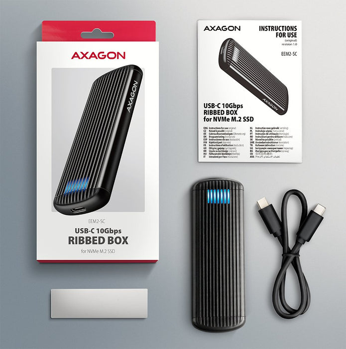 EAN 8595247909435 - Axagon Caja externa para unidad de estado sólido (SSD) Gris, Negro M.2 imagen 10