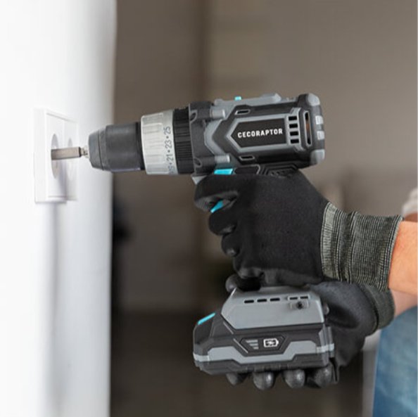 EAN 8435675100083 - Cecotec 70008 taladro 1550 RPM Negro, Azul, Gris imagen 3