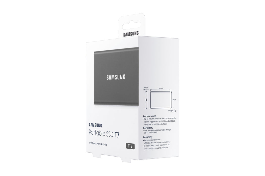 EAN 0887276405384 - Samsung Portable SSD T7 1 TB USB Tipo C 3.2 Gen 2 (3.1 Gen 2) Gris imagen 11