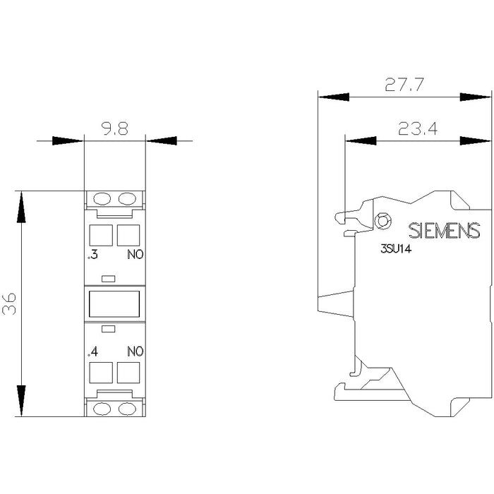 EAN 4011209950894 - Siemens 3SU14001AA103BA0 contacto auxiliar imagen 5