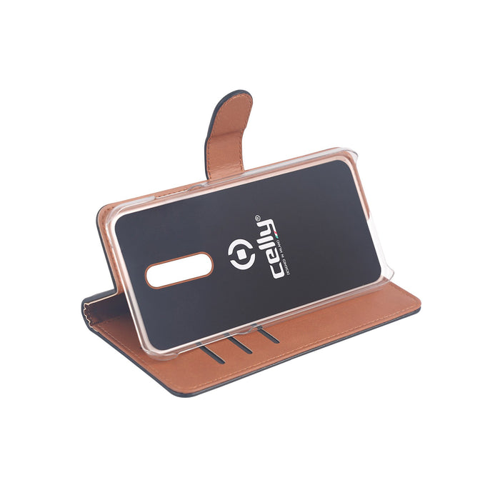 EAN 8021735752486 - Celly Wally funda para teléfono móvil 14,7 cm (5.8") Folio Negro, Marrón imagen 2