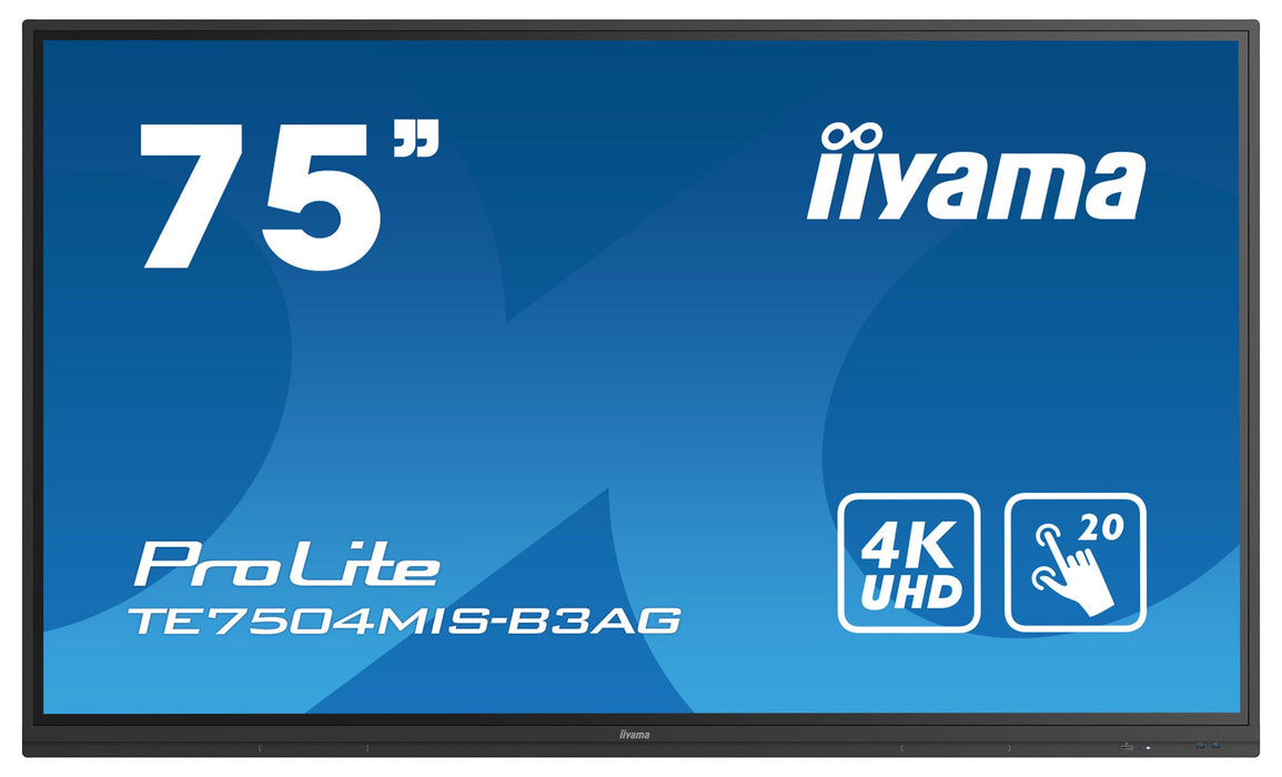 EAN 4948570120437 - iiyama TE7504MIS-B3AG pantalla de señalización Diseño de quiosco 189,2 cm (74.5") Wifi 400 cd / m² 4K Ult imagen 1