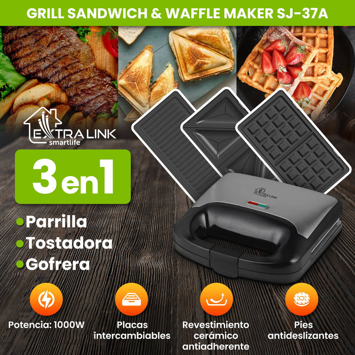 EAN 5905090336891 - Extralink SMART LIFE GRILL SANDWICH & WAFFLE MAKER SJ-37A sandwichera imagen 9