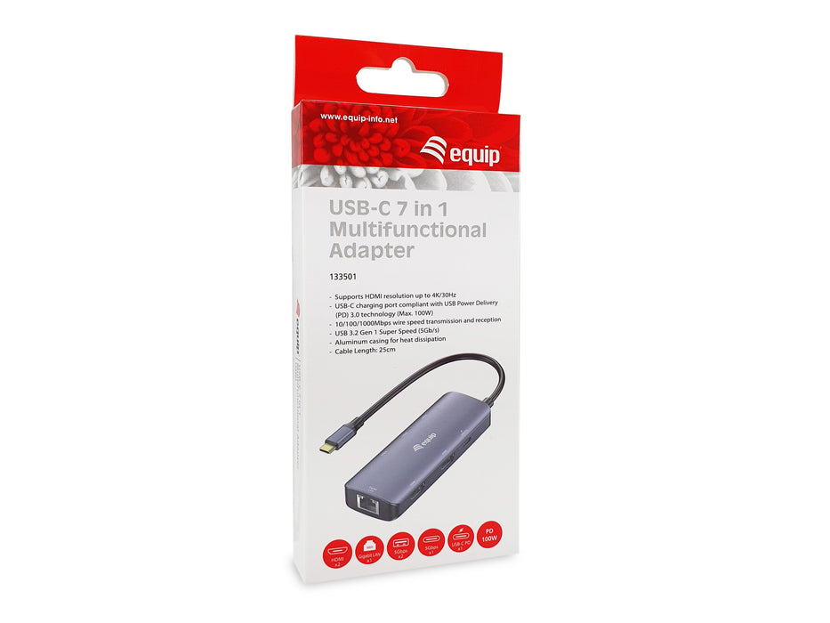 EAN 4015867245262 - Equip 133501 base para portátil y replicador de puertos Alámbrico USB 3.2 Gen 1 (3.1 Gen 1) Type-C Gris imagen 3