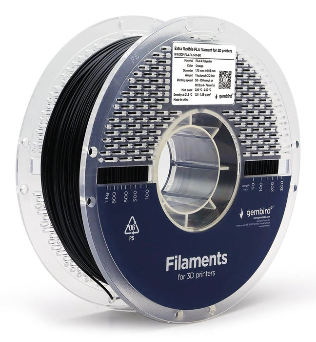 EAN 8716309133821 - Gembird 3DP-PLA-FL2-01-BK material de impresión 3d Ácido poliláctico (PLA) Negro 1 kg imagen 1