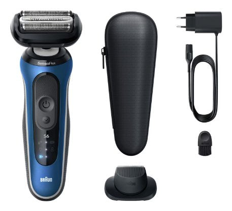 EAN 8700216644907 - Braun 62-B1200s Máquina de afeitar de láminas Recortadora Negro, Azul imagen 3