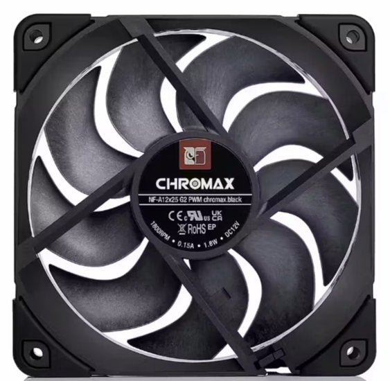EAN 9010018100761 - Noctua NF-A12x25 G2 PWM chromax.black imagen 1