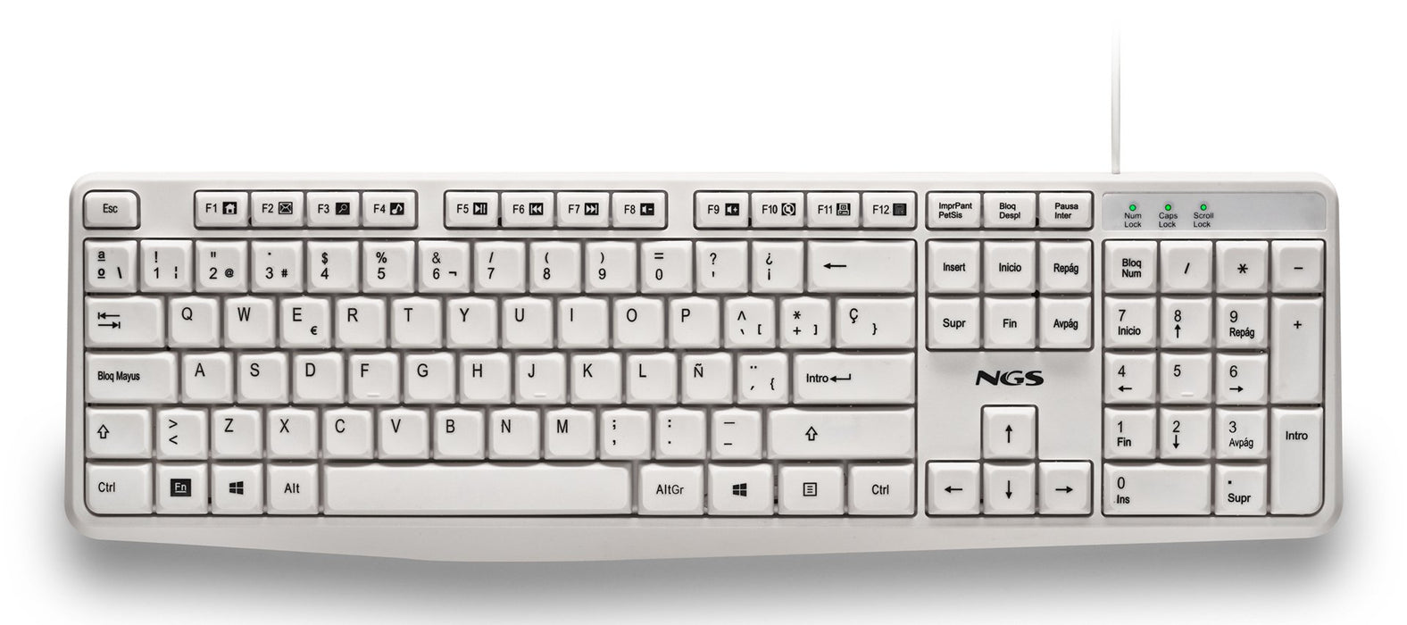 EAN 8435430628319 - NGS HERITAGE teclado Universal USB QWERTY Español Blanco imagen 1