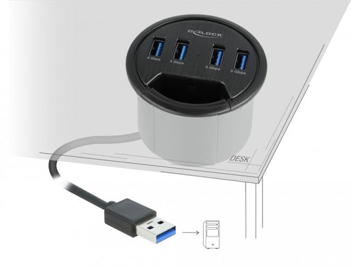 EAN 4043619641536 - DeLOCK 64153 hub de interfaz USB 3.2 Gen 1 (3.1 Gen 1) Type-A 5000 Mbit/s Negro imagen 2