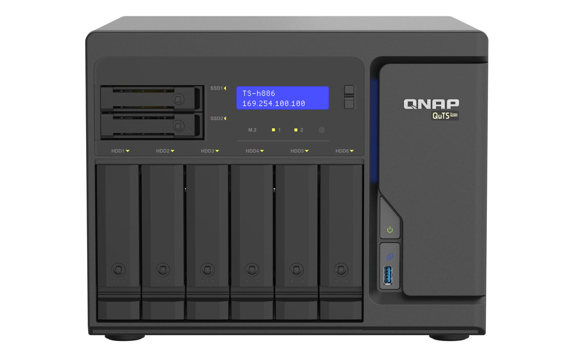 EAN 4711103083246 - QNAP TS-h886 NAS Torre Intel® Xeon® D D-1602 8 GB DDR4 0 TB QuTS hero Negro imagen 1