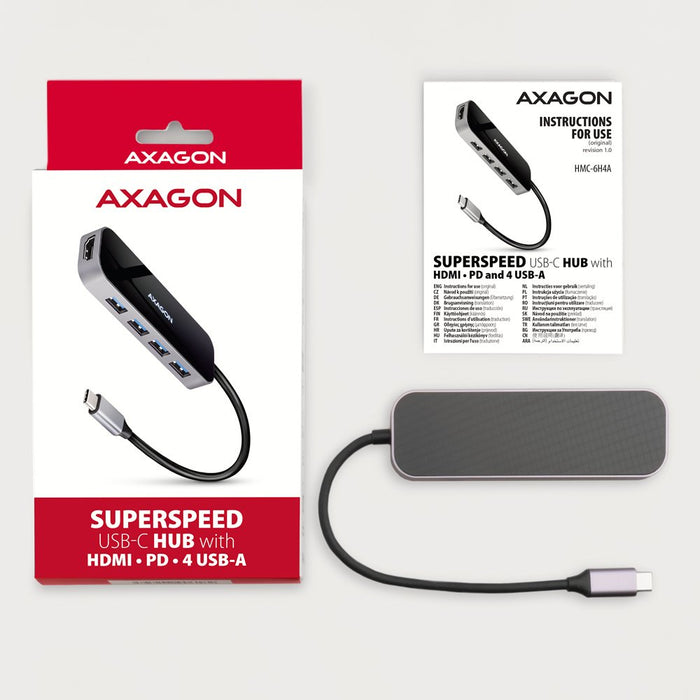 EAN 8595247907028 - Axagon HMC-6H4A base para portátil y replicador de puertos Alámbrico USB 3.2 Gen 1 (3.1 Gen 1) Type-C Neg imagen 8