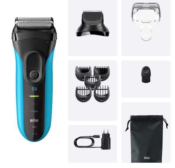 EAN 8700216735483 - Braun 735483 Máquina de afeitar de láminas Recortadora Negro, Azul imagen 6