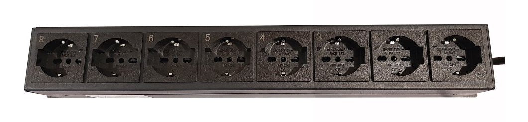 EAN 8059018367829 - Techly I-CASE STRIP-815I unidad de distribución de energía (PDU) 8 salidas AC 1.5U Negro imagen 9