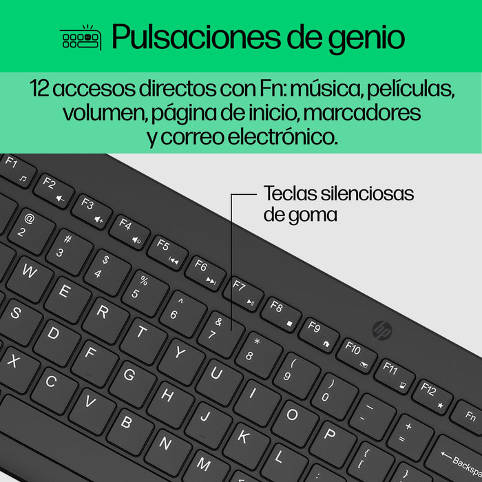 EAN 0195161923739 - HP 300 Wireless Mouse and Keyboard Combination teclado Ratón incluido Universal RF inalámbrico Negro imagen 5