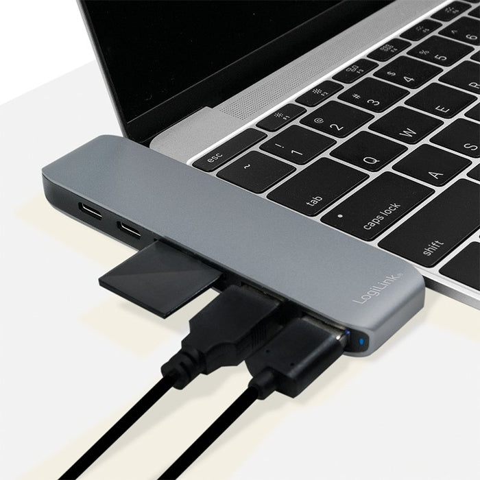 EAN 4052792048469 - LogiLink UA0302 base para portátil y replicador de puertos USB 3.2 Gen 1 (3.1 Gen 1) Type-C Aluminio, Neg imagen 6