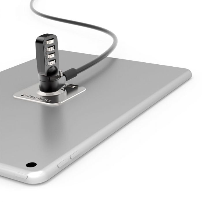 EAN 0854249006060 - Compulocks Universal Tablet Cable Lock - 3M Plate - Silver Combination Lock cable antirrobo imagen 3