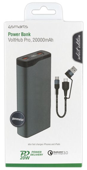 EAN 4250774954719 - 4smarts VoltHub Pro Polímero de litio 20000 mAh Negro, Metálico imagen 2