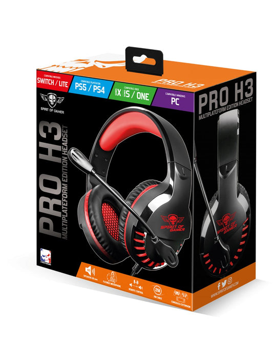 EAN 3700104434080 - Spirit of Gamer PRO-H3 Auriculares Alámbrico Diadema Juego Negro, Rojo imagen 3