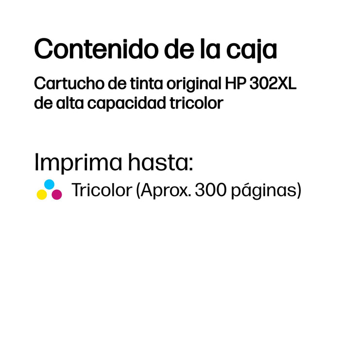EAN 888793803097 - HP 302XL High Yield Tri-color Original Ink Cartridge cartucho de tinta 1 pieza(s) Alto Cian, Magenta, Amar imagen 3