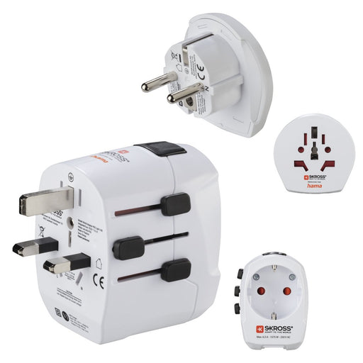 EAN 4047443491428 - Hama World Travel Pro Light USB adaptador de enchufe eléctrico Universal Blanco imagen 1