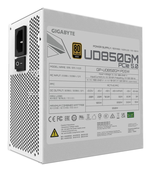 EAN 4719331553470 - GIGABYTE UD850GM PG5W unidad de fuente de alimentación 850 W 20+4 pin ATX Negro imagen 3