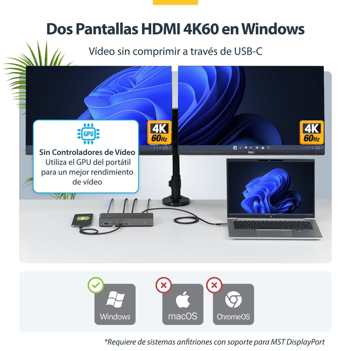 EAN 0065030921756 - StarTech.com 196UE-USBC-DOCK base para portátil y replicador de puertos Alámbrico USB 3.2 Gen 2 (3.1 Gen  imagen 7