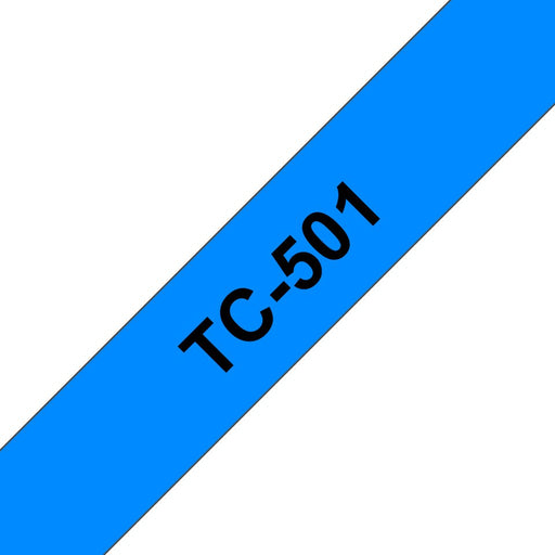 EAN 4977766050609 - Brother TC-501 cinta para impresora de etiquetas Negro sobre azul imagen 1
