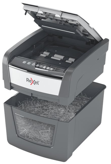 EAN 5028252613859 - Rexel AutoFeed 45X triturador de papel Corte cruzado 55 dB Negro, Plata imagen 4