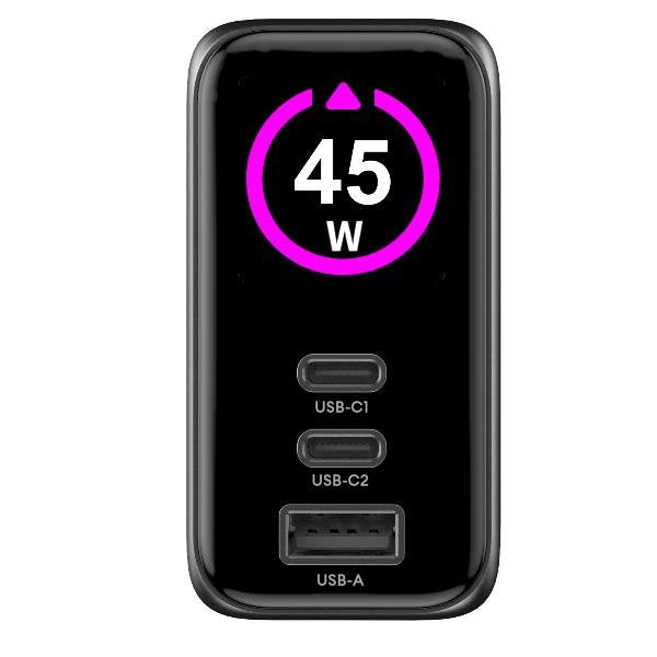 EAN 8021735224501 - Celly TCSCREEN2C1A45W cargador de dispositivo móvil Universal Negro Corriente alterna Carga rápida Interi imagen 3