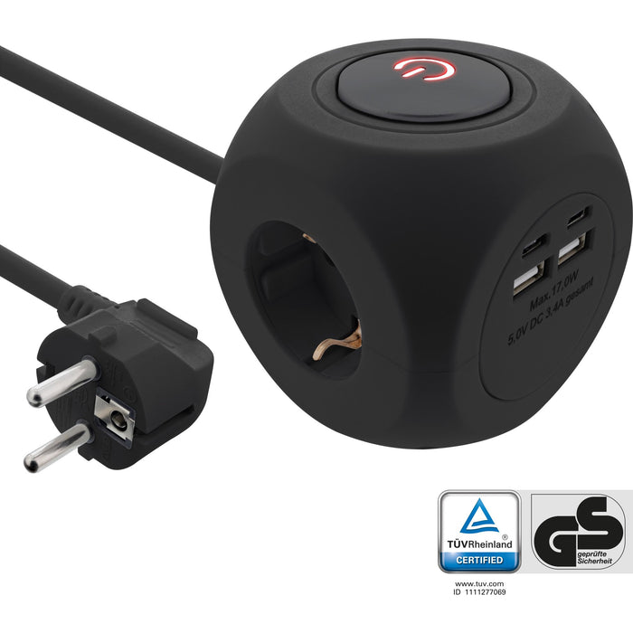 EAN 4043718315895 - InLine 16499B base múltiple 2 m 1 salidas AC Interior Negro imagen 1