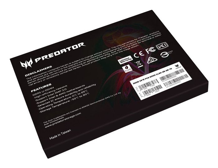 EAN 6955914638983 - Predator PALLASII-32GB-6000-1R8-2XV9 módulo de memoria 2 x 16 GB DDR5 6000 MT/s 288-pin DIMM imagen 9