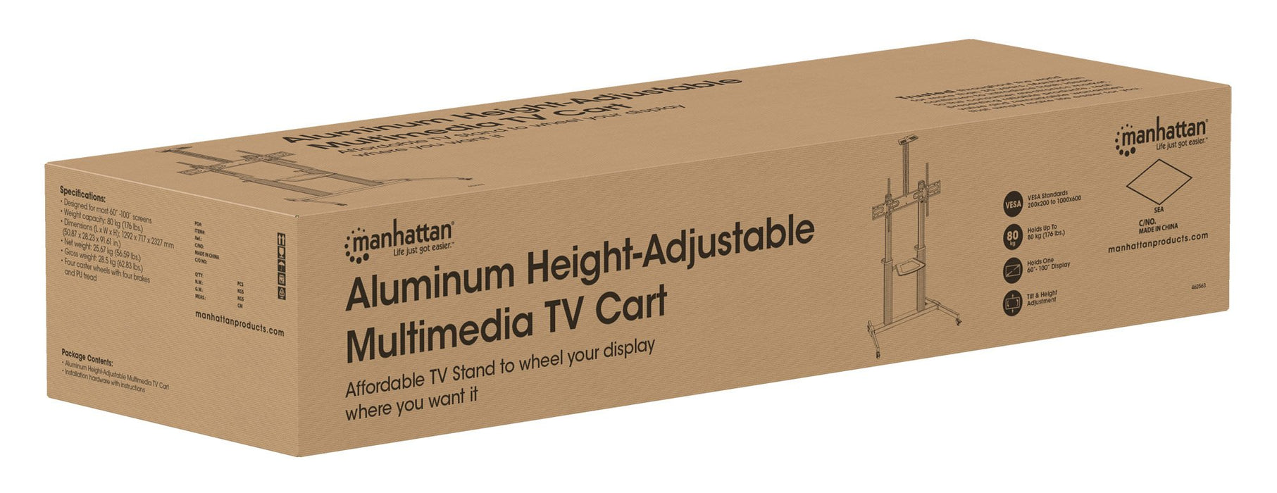 EAN 766623462563 - Manhattan 462563 soporte para TV 2,54 m (100") Negro, Plata imagen 11