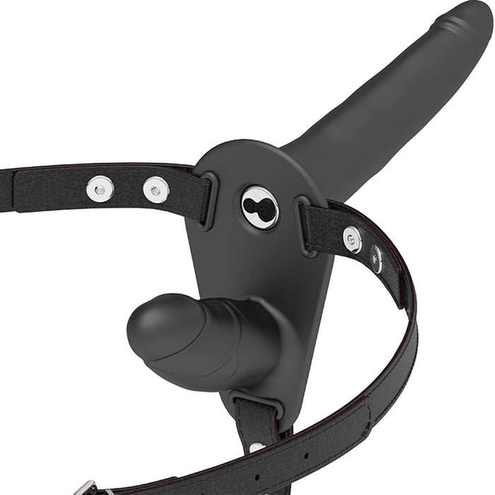 Fetish Submissive Harness - Doble Penetración Vibrador Negro