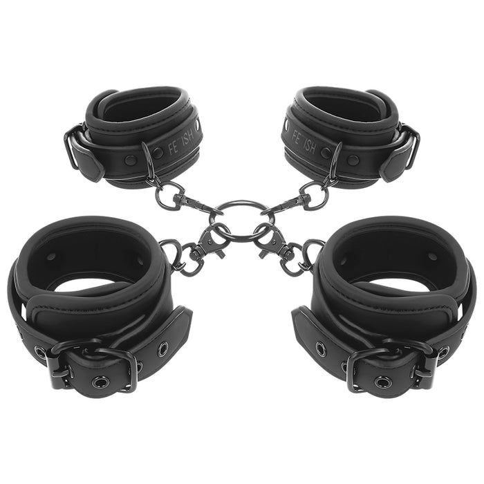 Fetish Submissive - Set Esposas Manos Y Tobillos Con Forro De Nopreno