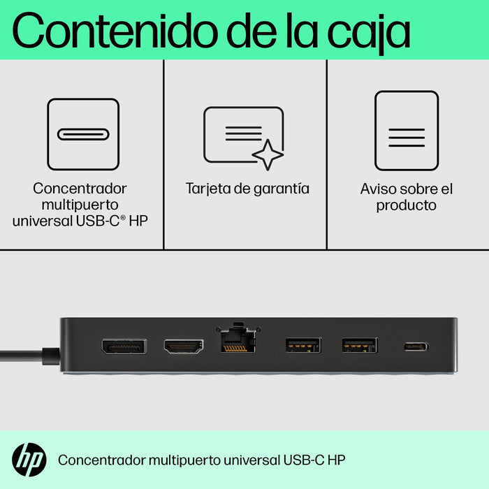 EAN 0196188636312 - HP Universal USB-C Multiport Hub Acoplamiento USB 3.2 Gen 2 (3.1 Gen 2) Type-C Negro imagen 5